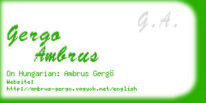 gergo ambrus business card